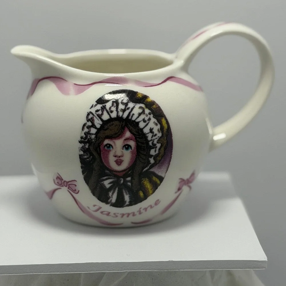 Paul Cardew Victorian Dolls Jasmine Creamer Pitcher Ceramic White Pink England